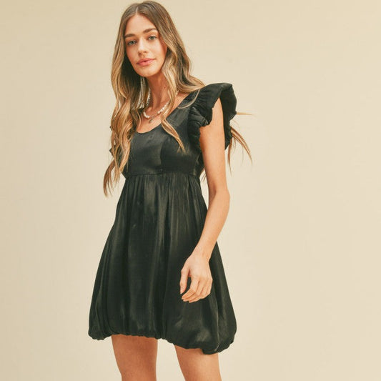 There She Goes Black Bubble Dress