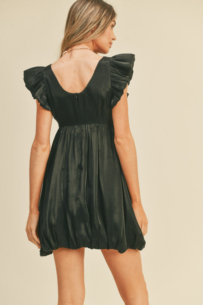 There She Goes Black Bubble Dress