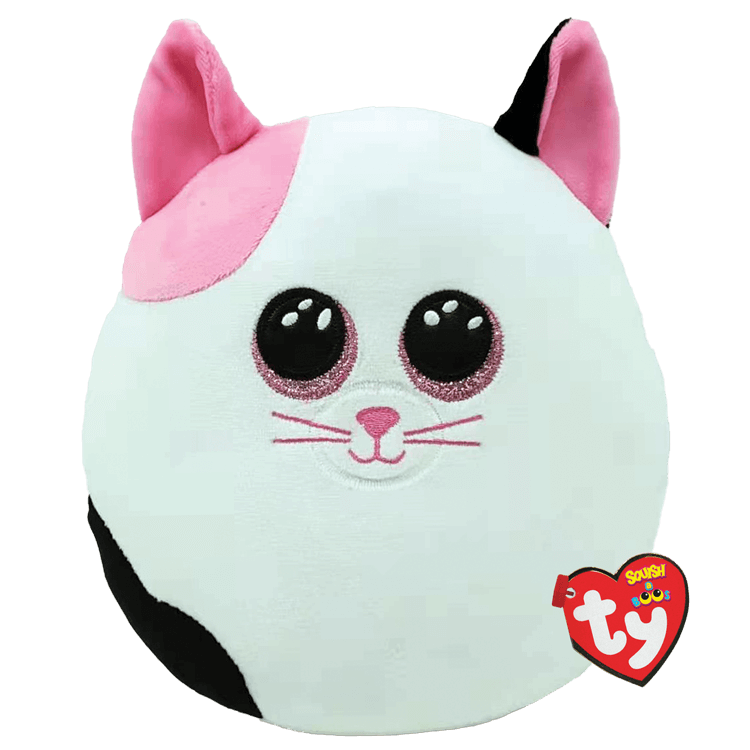 Muffin The Pink & White Cat - Large Squish-A-Boo