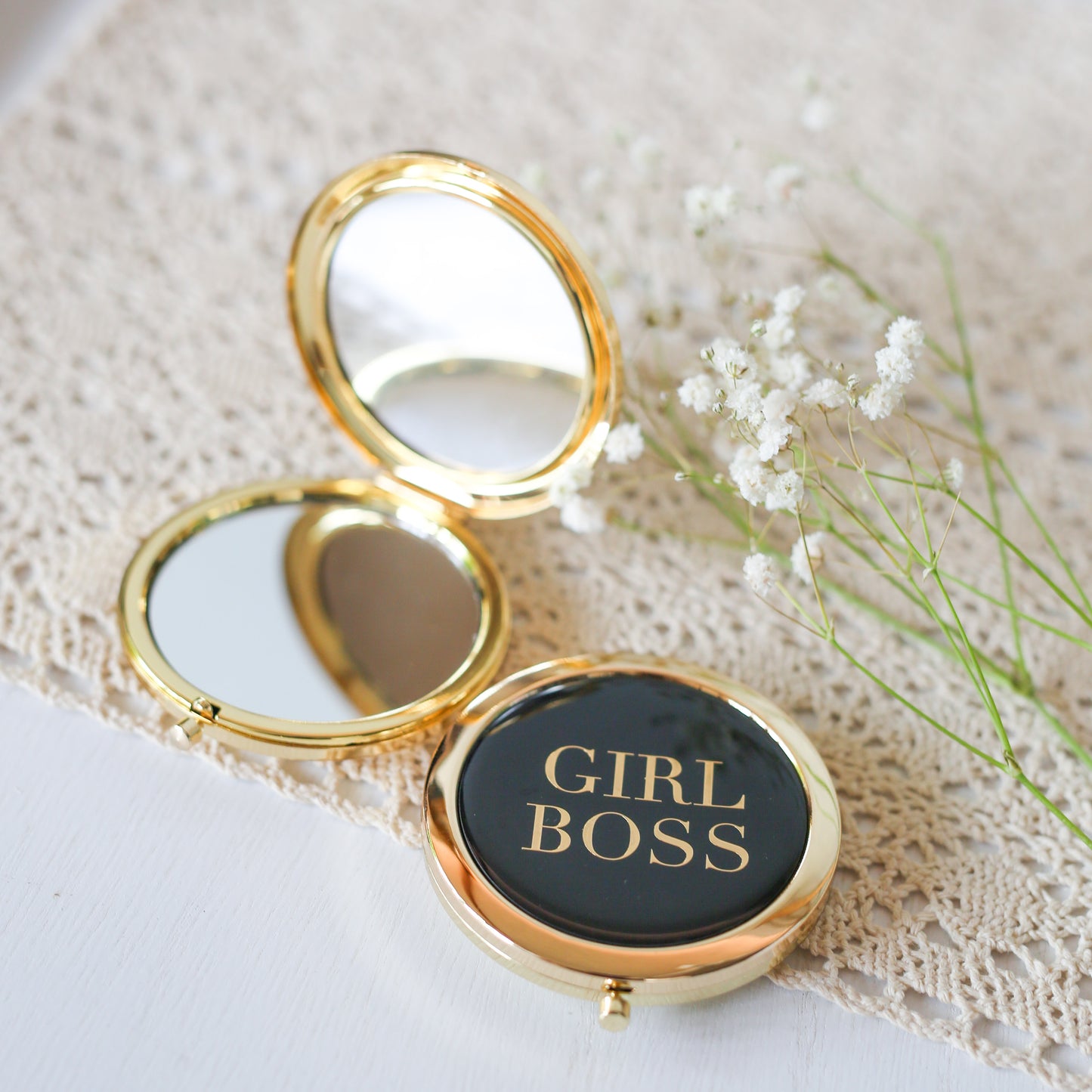 Girl Boss Compact Double Mirror