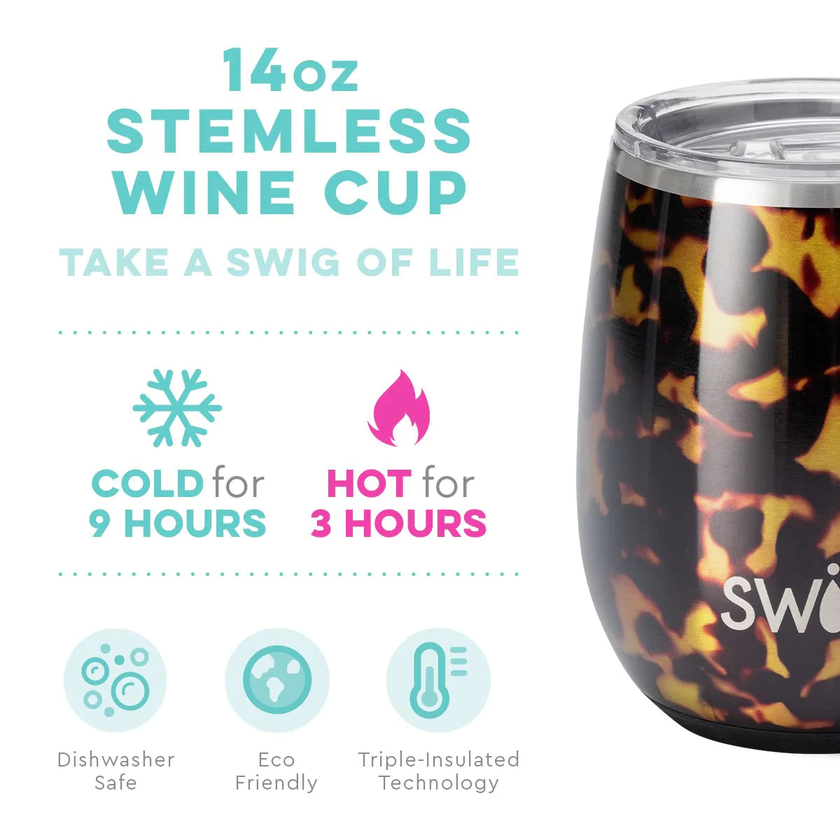 Swig Tortoise Stemless Wine Cup (14oz)